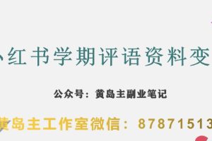 副业拆解：小红书学期评语资料变现项目，视频版一条龙实操玩法分享给你