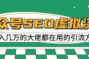 公众号SEO虚拟资料，操作简单，日入500+，可批量操作【揭秘】