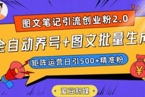 爱豆新媒：全自动养号+图文批量生成，日引500+创业粉（抖音小红书图文笔记2.0）