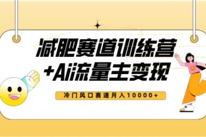 全新减肥赛道AI流量主+训练营变现玩法教程，蓝海冷门赛道小白轻松上手，月入10000+