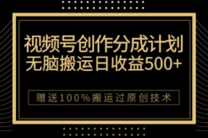 视频号分成计划与私域双重变现，纯搬运无技术，日入3~5位数【揭秘】