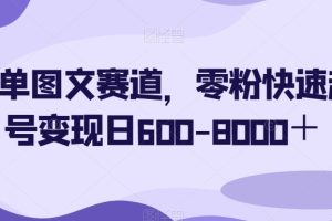 简单图文赛道，零粉快速起号变现日600-8000＋