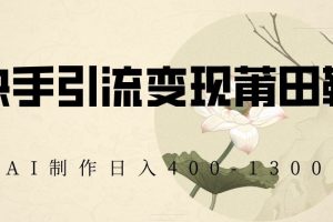 快手引流变现莆田鞋，AI制作日入400+【揭秘】