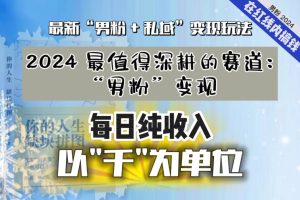 【私域流量最值钱】把“男粉”流量打到手，你便有无数种方法可以轻松变现，每日纯收入以“千”为单位