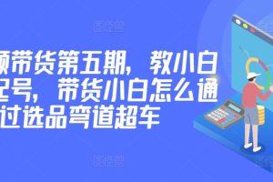 价值2980短视频带货第五期，教小白如何起号，带货小白怎么通过选品弯道超车