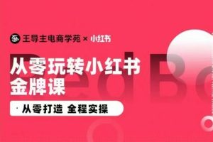 王导主·小红书电商运营实操课，​从零打造  全程实操