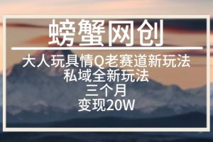 大人玩具情Q用品赛道私域全新玩法，三个月变现20W，老项目新思路【揭秘】