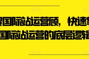 外贸国际站运营顾问，快速掌握国际站运营的底层逻辑