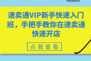 速卖通VIP新手快速入门班，手把手教你在速卖通快速开店