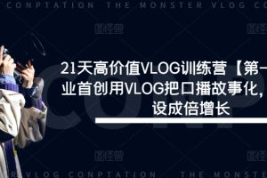 21天高价值VLOG训练营【第一期】行业首创用VLOG把口播故事化，流量人设成倍增长