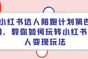 小红书达人陪跑计划第四期，教你如何玩转小红书达人变现玩法