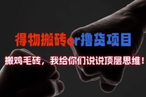 得物搬砖撸货项目?掰下数据，我给你们说说顶层思维【揭秘】