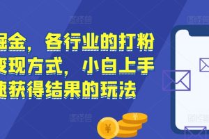 流量掘金，各行业的打粉以及变现方式，小白上手快速获得结果的玩法