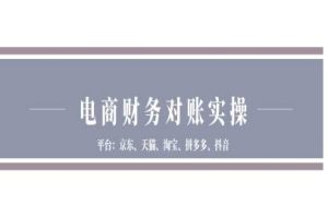 电商财务对账实操-京东天猫淘宝拼多多抖音电商财务对账